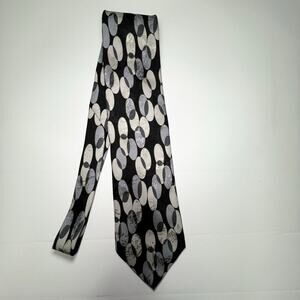 Emilio Romano Mens Silk Tie Black Multicolor‎